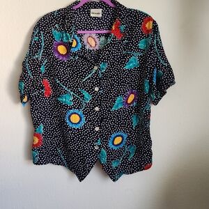 Vibrant Floral Button-Down Shirt
